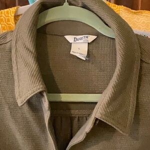 Duluth Trading waffle weave Shirt dress duster